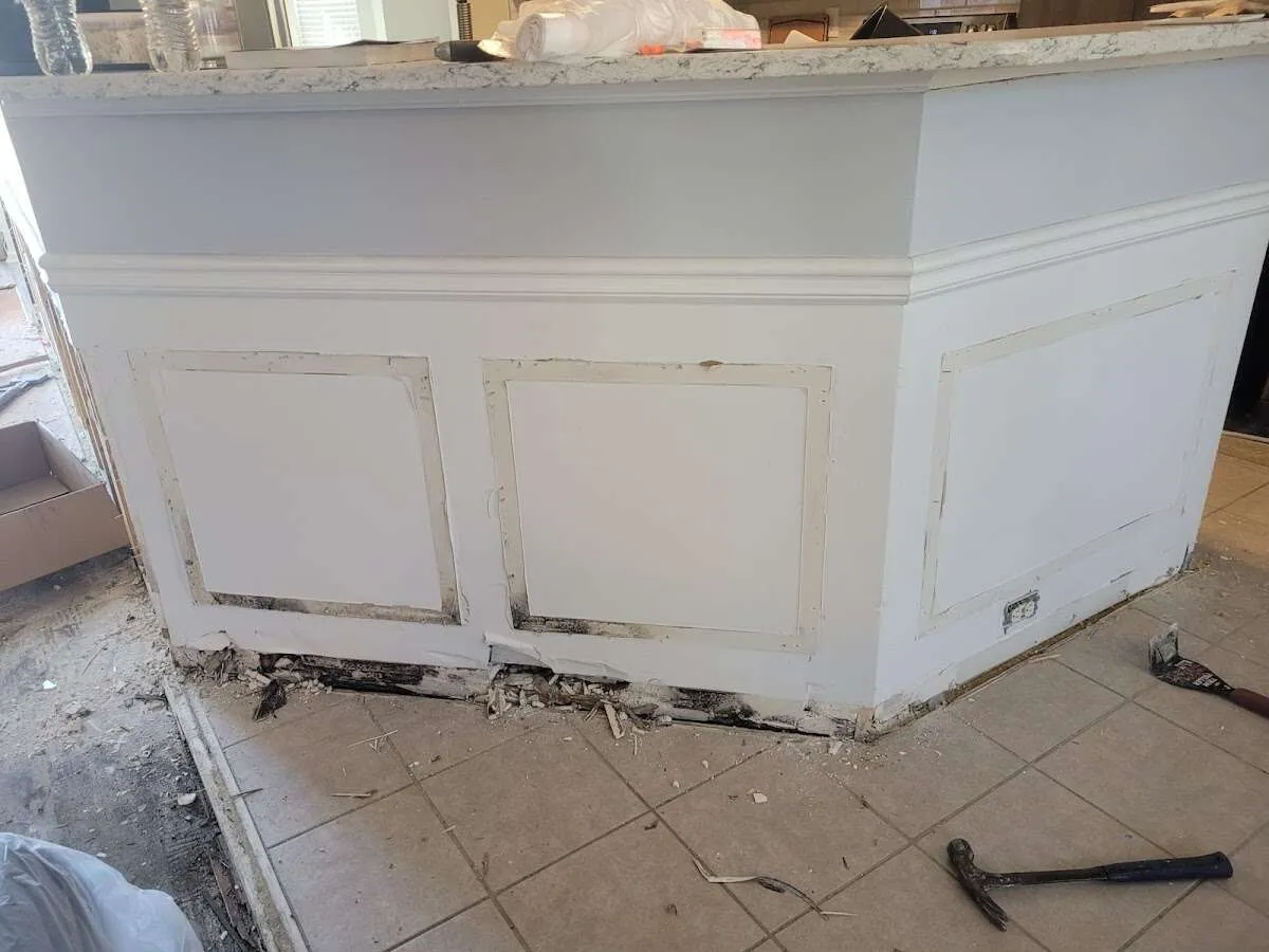 Water damage and mold on kitchen during Mold Inspection & Testing in Mount Kisco